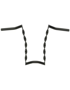 Vintage Curved Flat Twisted Handlebar 15 22.2mm Black.